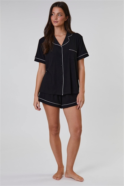 Женский комплект пижамы с короткими штанами в традиционную ребристую полоску артикул 150624224