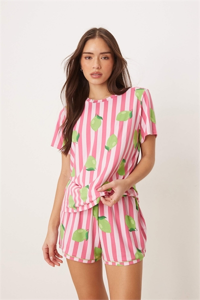 Комплект из джерси-футболки и шорт-пижамы артикул 153083632