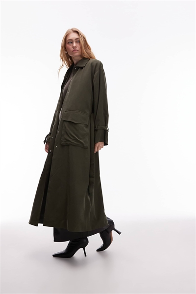 Практичный тренч с длинным покроем и ремнем артикул 149383398