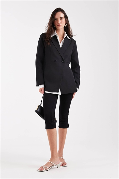 Блейзер свободного кроя с двойной застежкой артикул 154694277