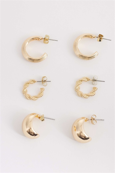 Набор из 3-х мини-колец для ушей артикул 154012186