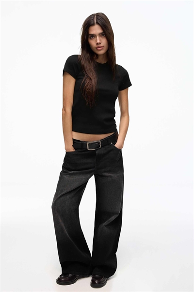 Футболка с короткими рукавами и базовым ребристым принтом артикул 155594659