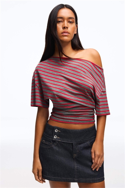 Футболка с коротким рукавом и асимметричным принтом артикул 155445514