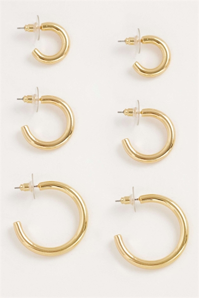 Набор из 3-х колец-серёжек артикул 155001965