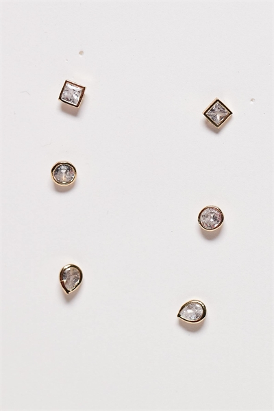 Набор из 3-х сережек-гвоздиков в форме «искры» артикул 153725348