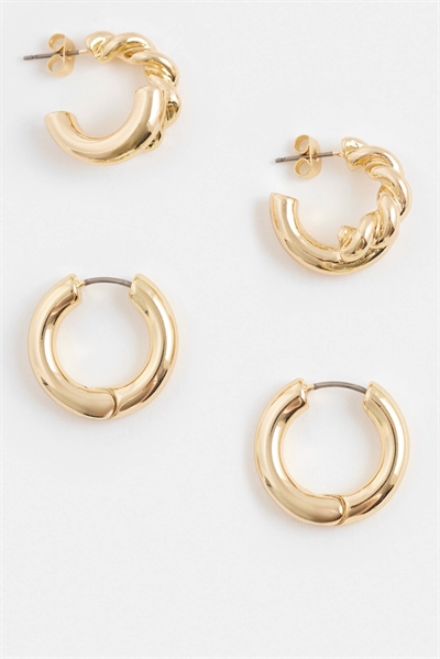 Набор из 2-х пар скрученных колец-серёжек артикул 154694238