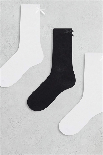 Набор из 3 пар носков с бантиком артикул 149429605