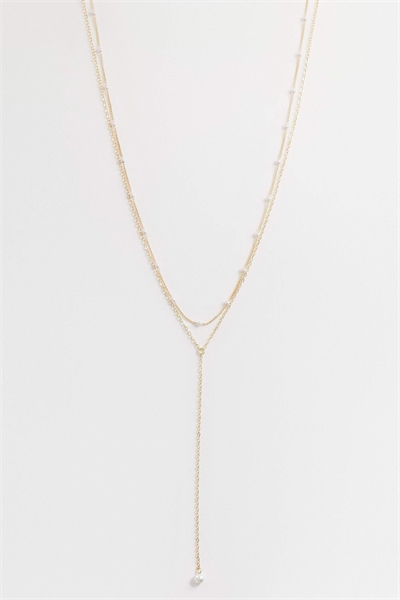 Изящное колье-лариат с подвеской в виде искусственной жемчужины артикул 155408203