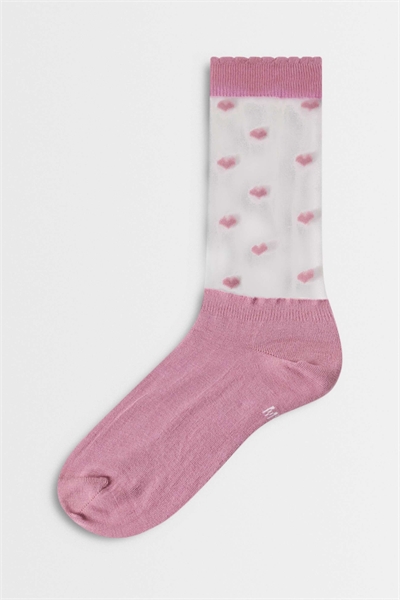 Носки с сетчатым узором в виде сердечек артикул 153753096