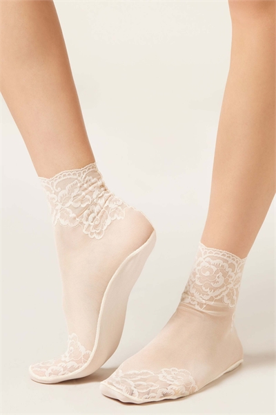 Носки из тюля и кружева артикул 156299388