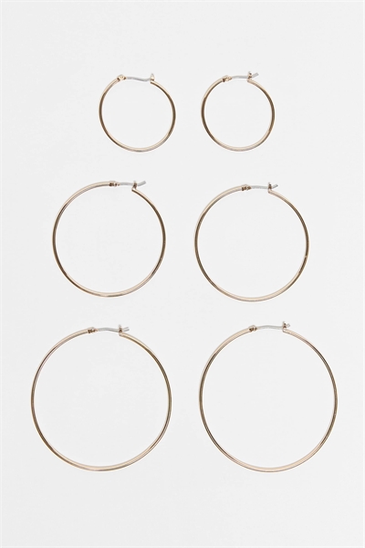 Набор из 3-х колечных сережек dailyhoops артикул 153401539