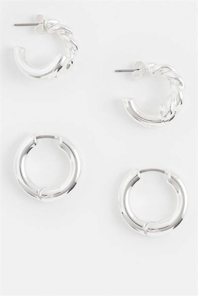 Набор из 2-х пар скрученных колец-серёжек артикул 154694239