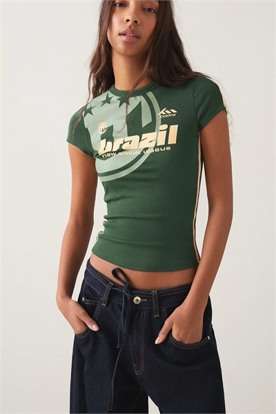 Футболка с коротким рукавом и спортивным принтом артикул 155540218