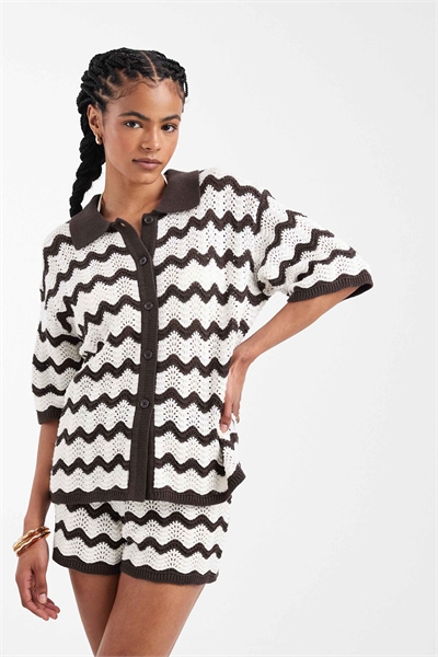 Пляжная рубашка, связанная крючком co-ord артикул 151747626