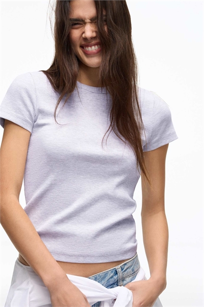 Футболка с короткими рукавами и базовым ребристым принтом артикул 155594651