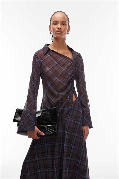 Прозрачная рубашка с перекрещивающимся вырезом артикул 152428048