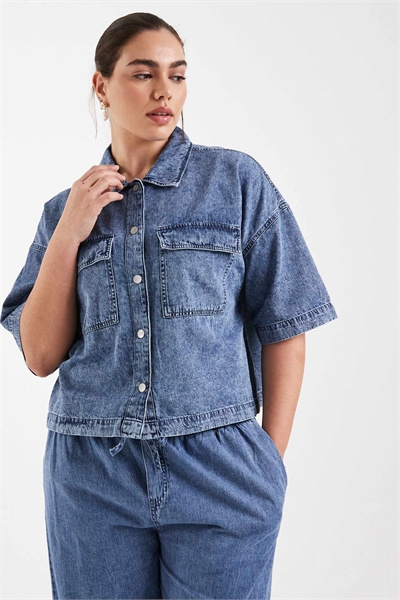 Короткая рубашка с короткими рукавами co-ord артикул 154903383