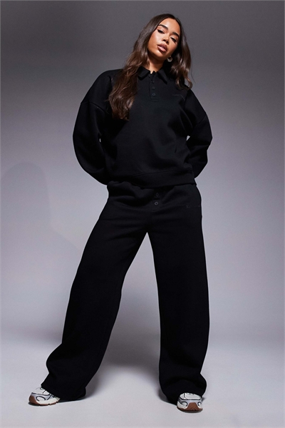 Джоггеры с широкими брючинами, пуговицами и логотипом, с высоким содержанием хлопка co-ord артикул 148072432