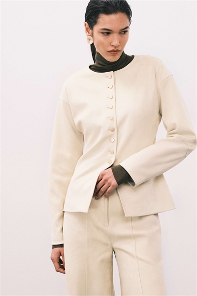 Блейзер из искусственной замши без воротника с золотыми пуговицами co-ord артикул 151450926