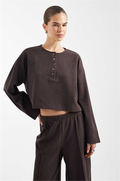 Топ-хенли с ворсовой отделкой артикул 154645336