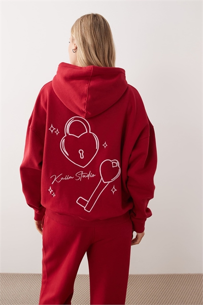 Оверсайз-худи с капюшоном от Studio с высоким содержанием хлопка и вышитым изображением замка и ключа на спине co-ord артикул 153016937