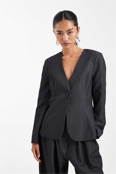 Чистый блейзер без воротника, скроенный по фигуре co-ord артикул 150561864