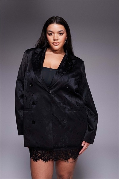 Блейзер из атласного жакарда с цветочным принтом и двойной застежкой co-ord артикул 150263709