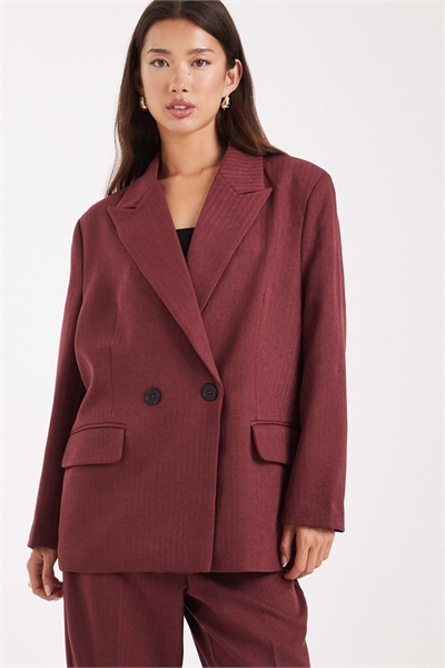 Двубортный блейзер с узором «елочка» co-ord артикул 149660142