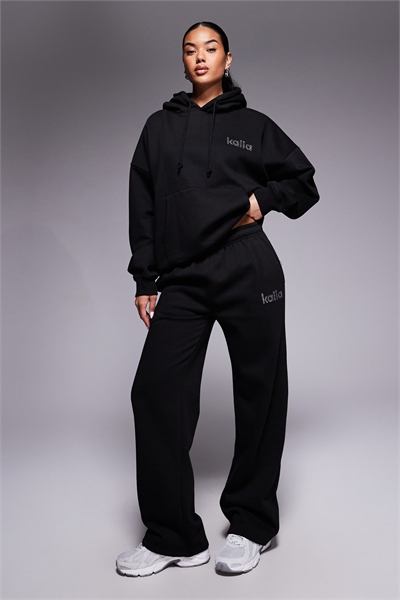 Широкие джоггеры с логотипом из стразов и высоким содержанием хлопка co-ord артикул 151737368