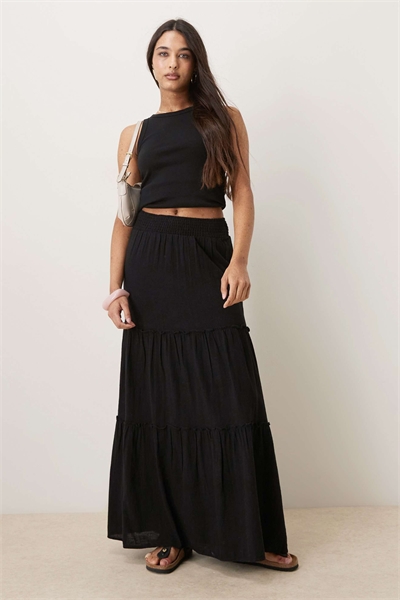 Макси-юбка в стиле бохо с высокой талией и многослойным кроем артикул 153748989