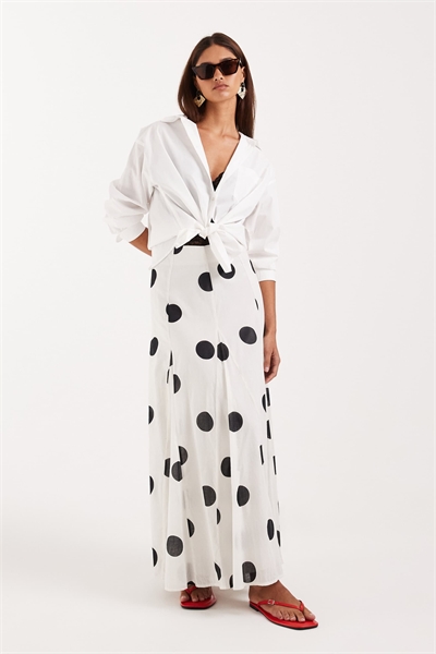 Макси-юбка из хлопка с годе артикул 154679733