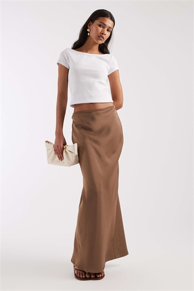 Макси-юбка-колонна из атласа артикул 153494813