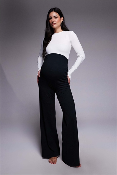 Брюки для танцев с высокой талией и широкими брючинами из мягкой ткани от Maternity Icon артикул 151705458