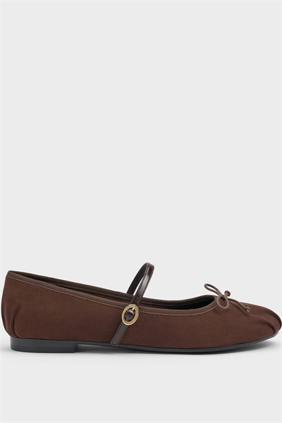 Балетки «Мэри Джейн» с бантиком из искусственной замши от Emiko артикул 156164862