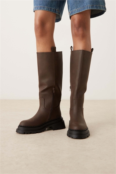 Ботинки Cecilia с плоской подошвой и высоким голенищем, шоколадного цвета артикул 147085102