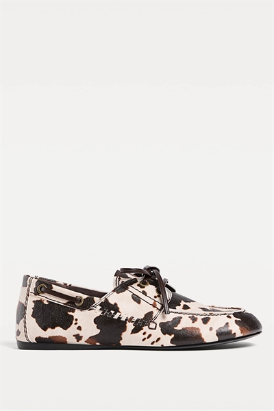 Мягкие мокасины с животным принтом в разноцветном исполнении артикул 150601420
