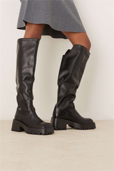 Ботинки до колен Maureen с пряжками, черные артикул 147471990