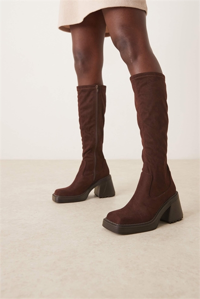 Ботильоны Charly на каблуке из замши шоколадного цвета артикул 147199119