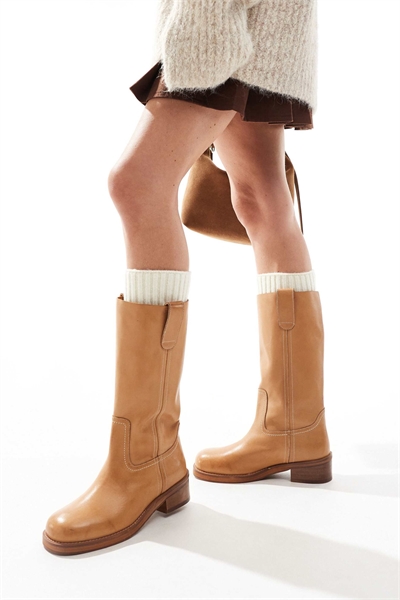 Кожаные ботинки Cindy на резинке, цвет «верблюжий» артикул 139250953