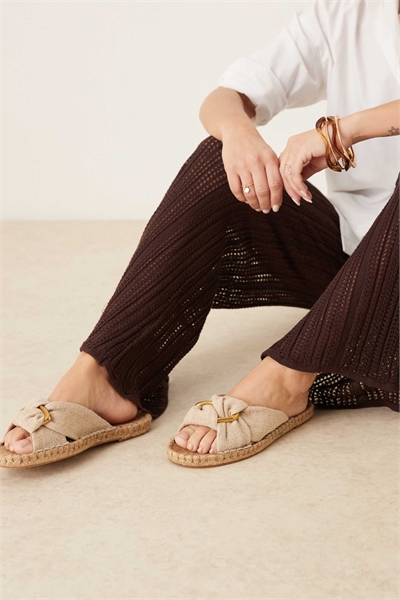 Эспадрильи-муле с узелками из нефрита артикул 153019563