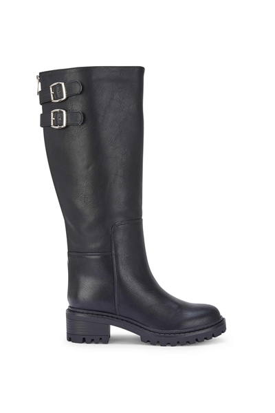 Повседневные ботинки из телячьей кожи на блочном каблуке с металлическими пряжками артикул 151942657