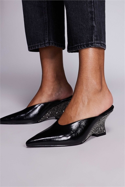 Ботильоны Spark на среднем каблуке-клине с каблуком, украшенным стразами артикул 149591954