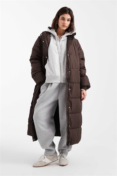 Макси-пальто с капюшоном и утеплителем артикул 150776553