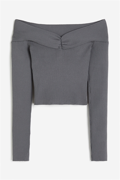 Топ без плеч из ребристого трикотажа артикул 1210958002