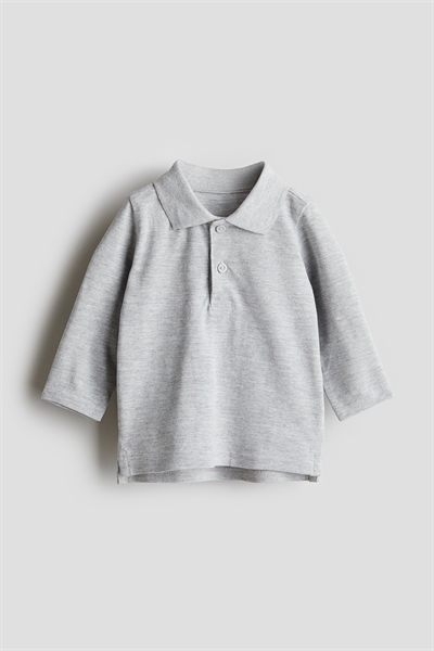 Рубашка-поло из пике с длинными рукавами артикул 1255549002