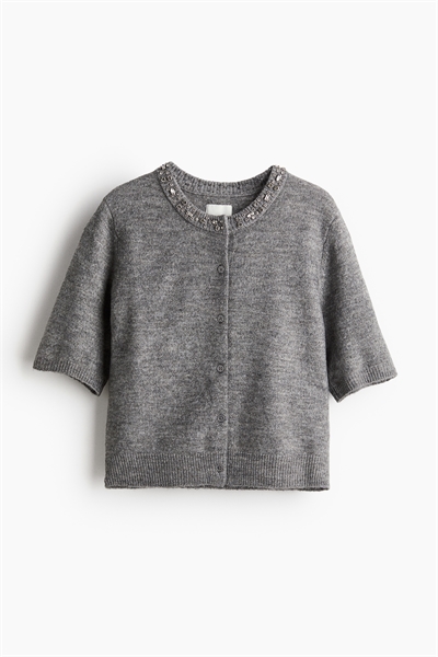 Кардиган, украшенный стразами артикул 1255775001