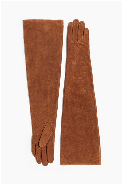 Длинные кожаные перчатки артикул 1259697009