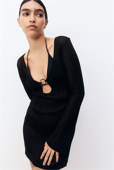 Пляжное платье из трикотажа в рубчик артикул 1272279001