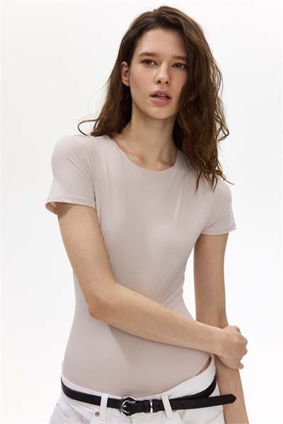 Боди из микрофибры с короткими рукавами артикул 1306119008