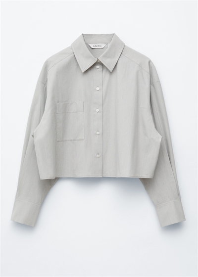 Укороченная хлопковая рубашка оверсайз артикул 1315891003